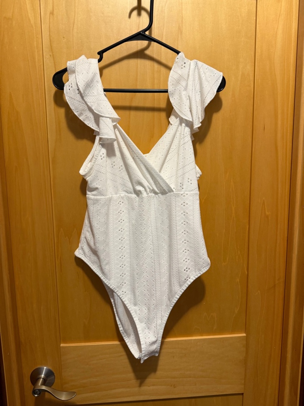 White Eyelet Ruffle bodysuit